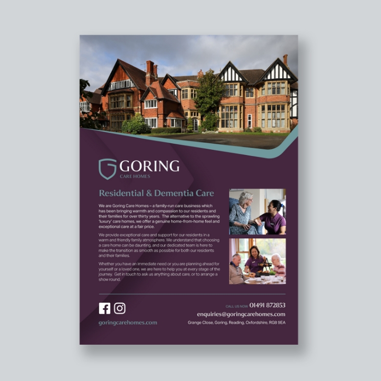 Shuttlefish Image showing the Goring Care Brochure front cover